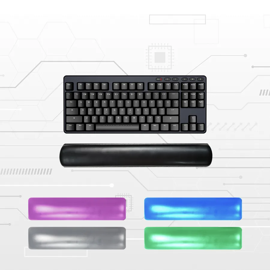 KLJ-5079L SoftSkin Leather Gel Keyboard Wrist Rest with Waterproof TPU Surface 430x70x20mm | Premium Ergonomic Support