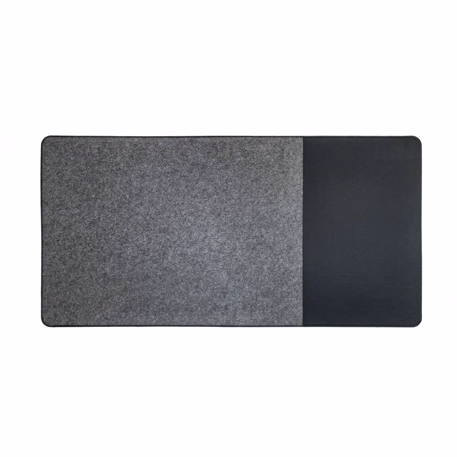Large Dual-Material Desk Mat - Felt & Cloth Surface with Anti-Slip Rubber Base