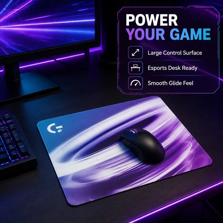 Waterproof Gaming Mouse Pad with Non-Slip Rubber Base and Stitched Edges